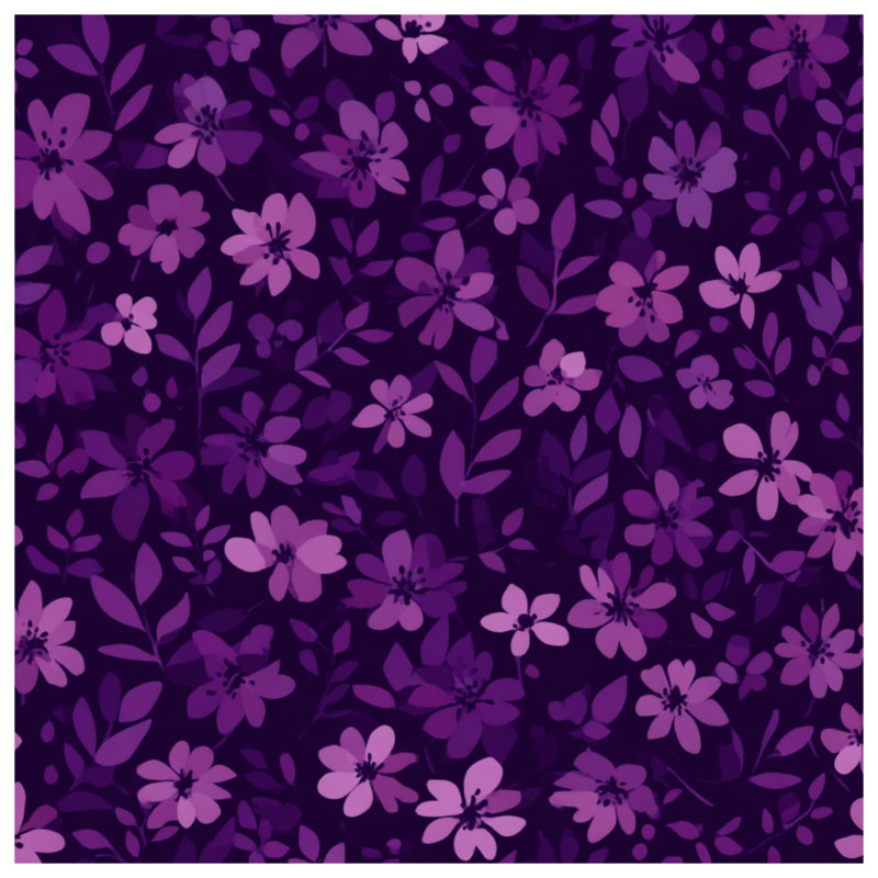 Purple Floral Pattern Quilted Bedspread All Sizes, Full / Double