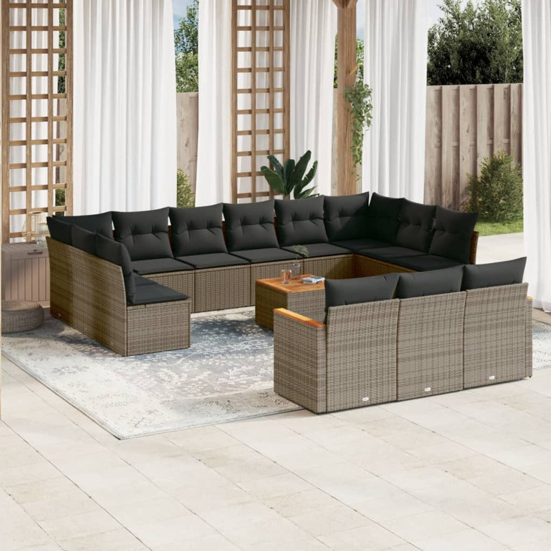 Ensemble de canapé de jardin Vidaxl gris