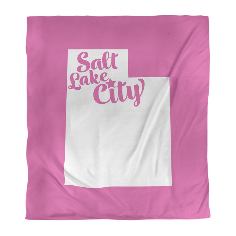 Housse de couette réversible simple Salt Lake City Utah, Housse de couette simple TG, Rose, Microfibre