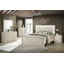 Table de chevet 1 pièce gris robuste, meubles de chambre à coucher de style contemporain avec poignée en acier inoxydable et bords courbés