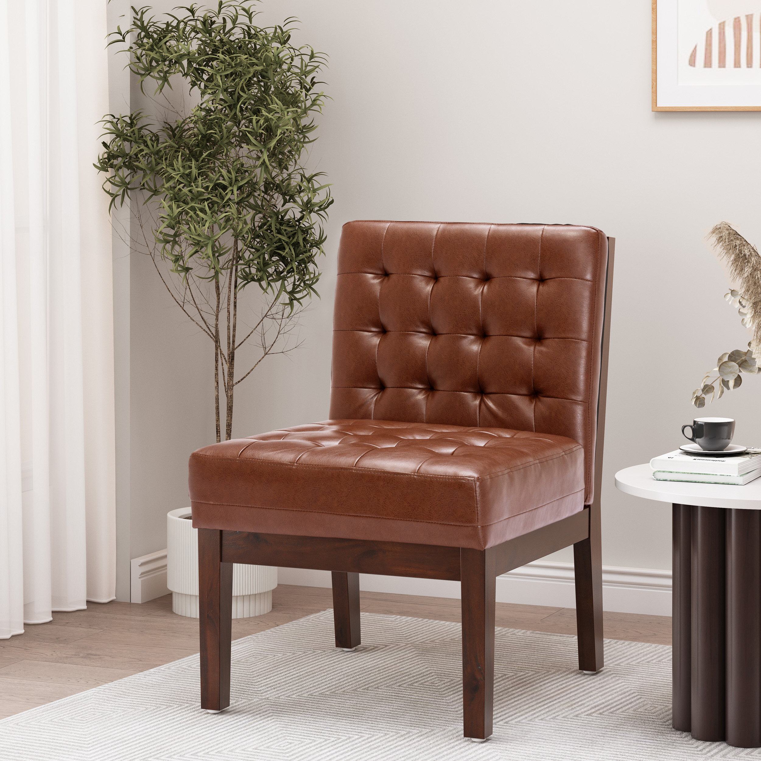 Wall Street Arm Chair Espresso Faux Leather