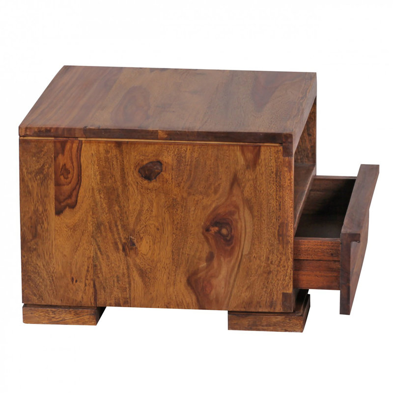 Dragon 40cm W Solid Wood Bedside Table, Sheesham