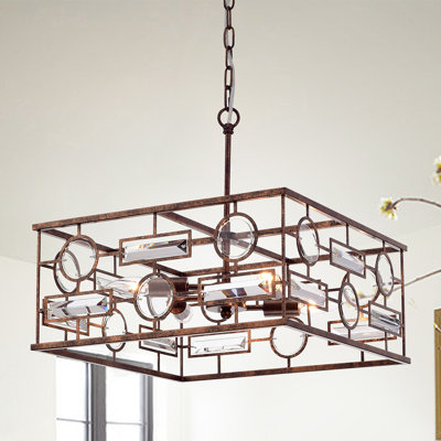 Lustre rectangulaire unique à 4 lumières Cheaney