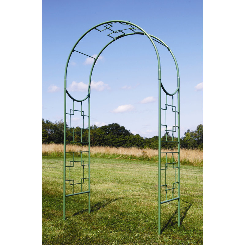 Elegant Graphite Iron Garden Arbor - 22"x98"x52"
