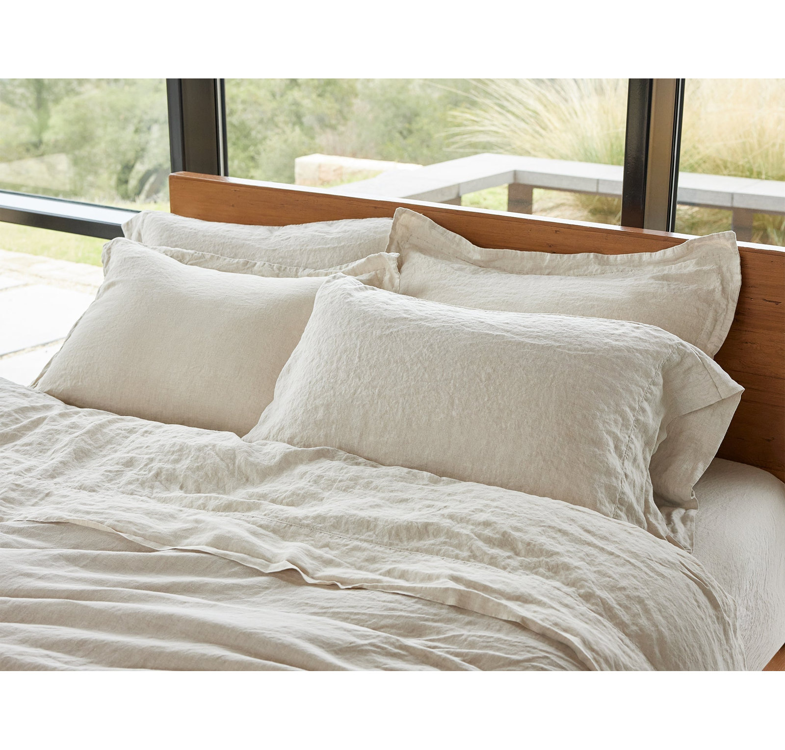Organic Relaxed Linen Belgian Flax Linen Standard Pillowcase - Set of 2, Standard/Queen Pillowcase, Undyed Chambray