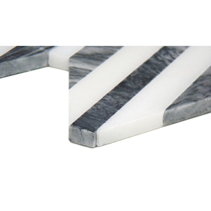 Bizou™ 10 x 12 in. Marble Decorative Accent Tile, White/Gray