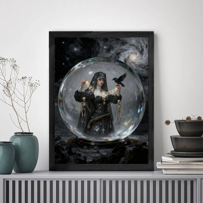 Black Framed Vintage Gothic Dark Puppet Master Wall Art Retro Style Framed Prints