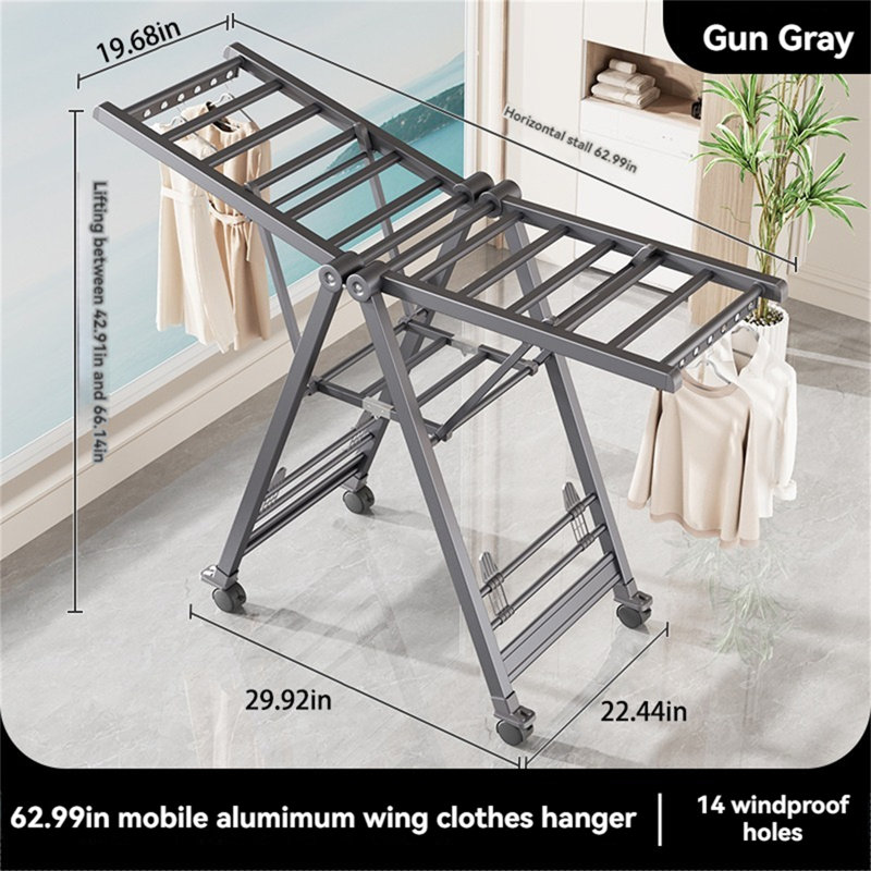 Aerofold Multipurpose Clothes Drying Rack, 66.14" H x 62.99" W x 22.44" D