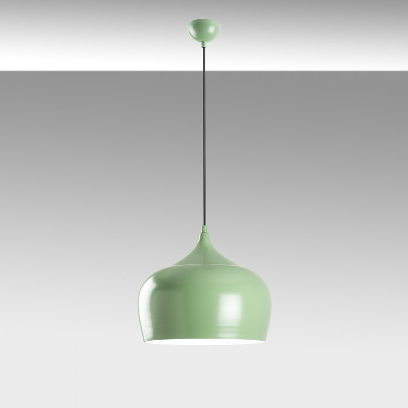 Lustre ajustable couleur menthe, structure en métal, diamètre de 11 po x 11,4 po | Hauteur: 14,2 - 49,2 pouces | Douille E27 de 40 W maximum (ampoule non incluse) | Luminaire élégant pour décoration intérieure moderne, classé IP20