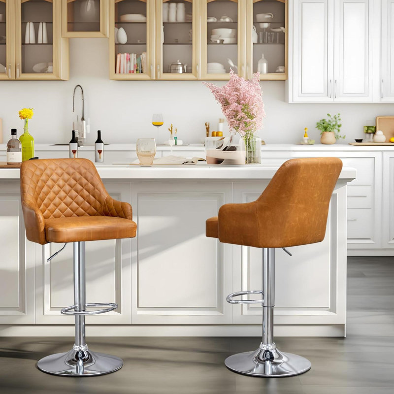 Ensemble de 2 tabourets réglables à hauteur de bar pour comptoir de cuisine