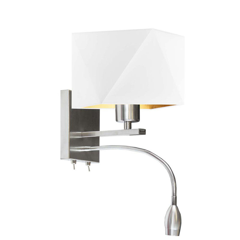 Dareau Steel LED Armed Sconce, White