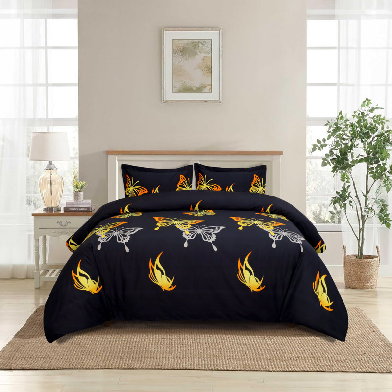 Elegant 3D Printed Duvet Cover Set Includes Pillowcases Durable Microfiber, Double