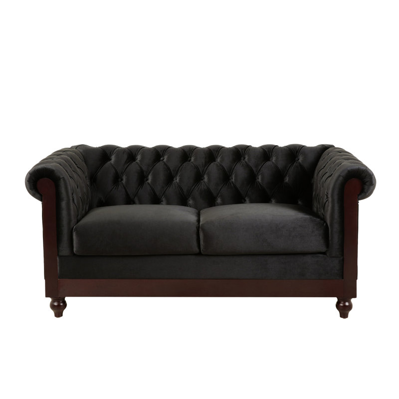Causeuse Monahans Chesterfield, Noir
