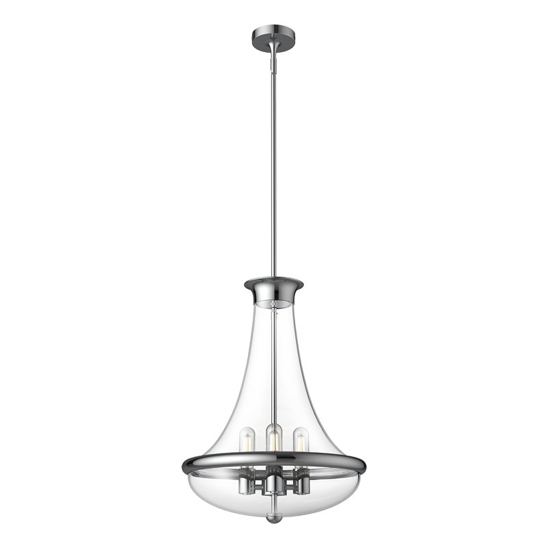 Luminaire suspendu d'extérieur à 23 ampoules H 23,38 po Marcel, Chrome