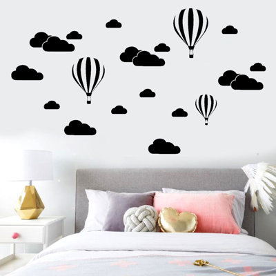 Bricolage grands nuages autocollants muraux chambre d'enfant décoration art
