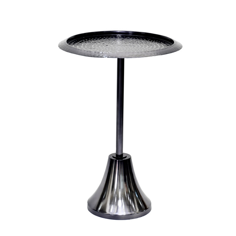 Table d'appoint / verre Marlo, Nickel brossé