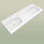 Comptoir de meuble-lavabo rectangulaire en pierre solide blanc l 60 po x P 22 po avec comptoir pré-percé et dosseret en H 1,38 po