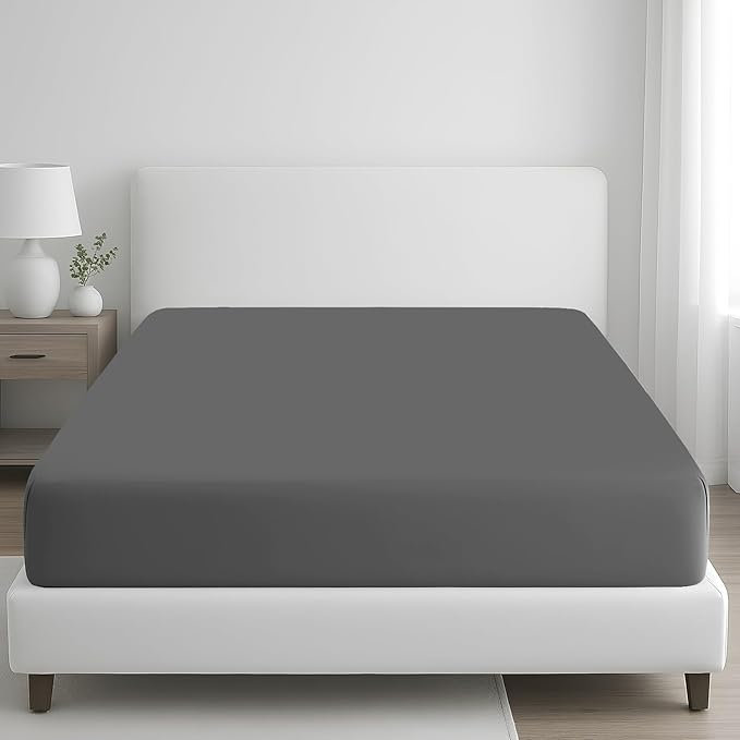 Luxury Hotel Style 400TC Egyptian Cotton Fitted Sheet – 35cm Extra Deep Pocket Ultra Soft Breathable Bedding, Kingsize (5')
