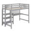 Lit mezzanine en bois avec tablettes, bureau et tableau d'écriture-1925066805