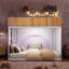 Lit superposé Lumina pour enfants avec lumière DEL, échelle et design semi-circulaire-135831199-135831200
