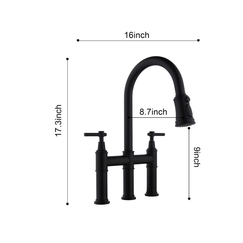Robinet de cuisine Bridge, Noir mat