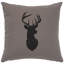 Coussin Wooded River Image - Silhouette de cerf - Coton taupe-1555525295