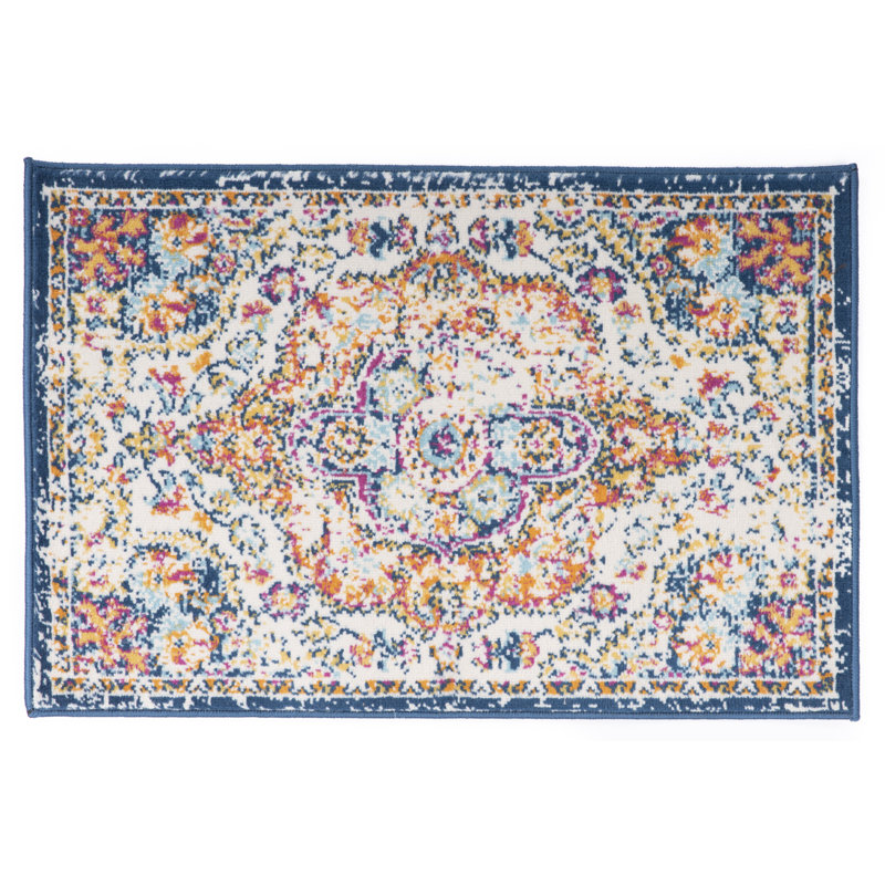 Tapis oriental orange / bleu / crème Beverly, Rectangle 2 pi x 3 pi