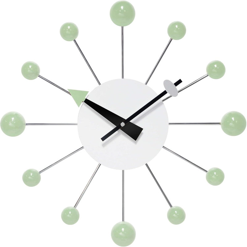 Metal Wall Clock, Mint Green