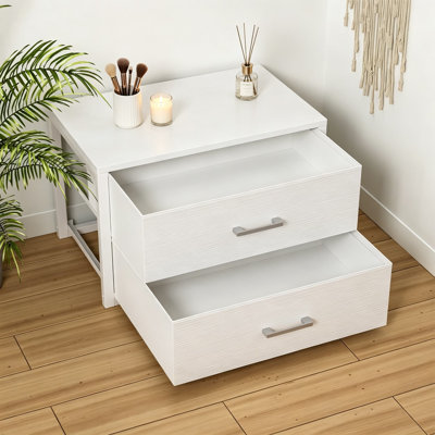 Stackable Storage Drawers, Closet Organizers And Storage Bins, Fabric 2 Drawer Dresser For Bedroom, Office, Modern Design With Metal Frame And Wood Top