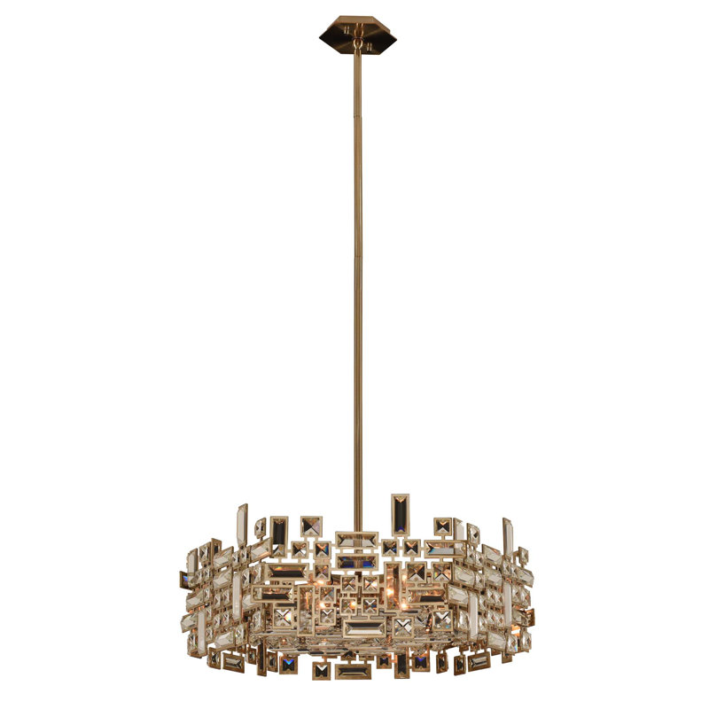 Vermeer Elegance 24" Crystal Incandescent Chandelier in Champagne Gold