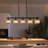 5 - Light Kitchen Island Linear Crystal Shade Pendant Light