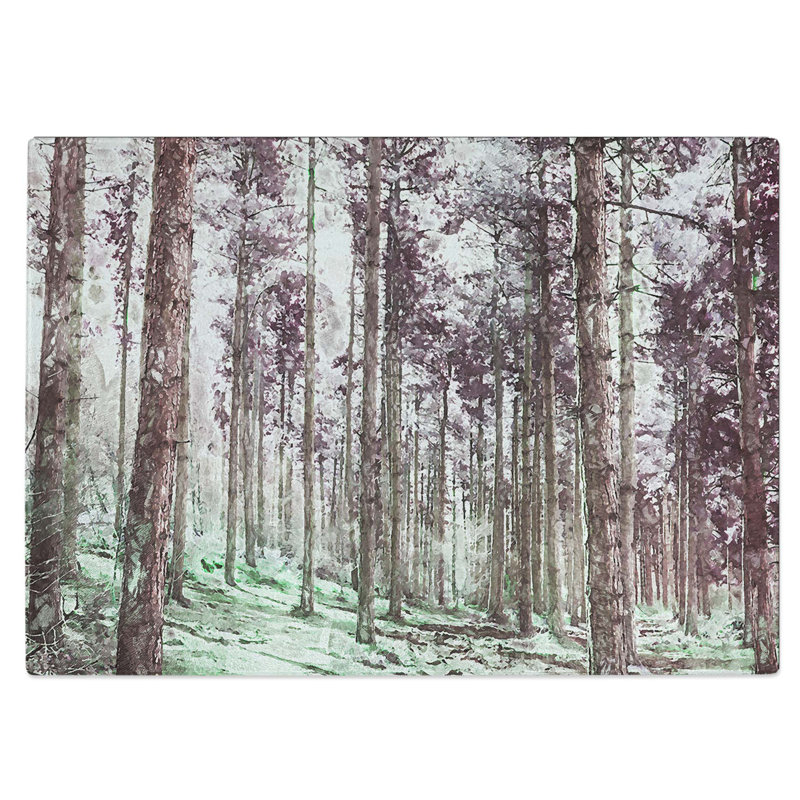 Tempered Glass Pretty Forest Chopping Board, 39 cm W x 28.5 cm L