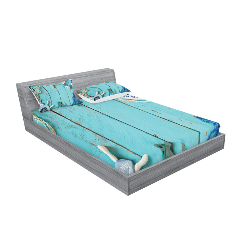 Drap-housse et coussin décoratif Ambesonne, Ensemble de draps pour très grand lit californien