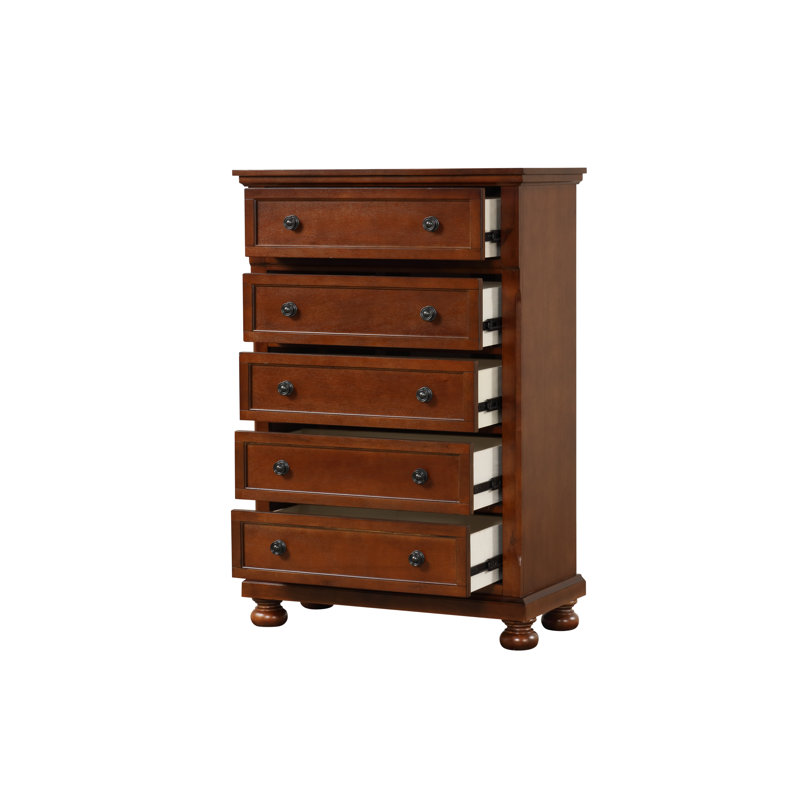 Manlius 36'' W 5 - Drawer Dresser, Cherry