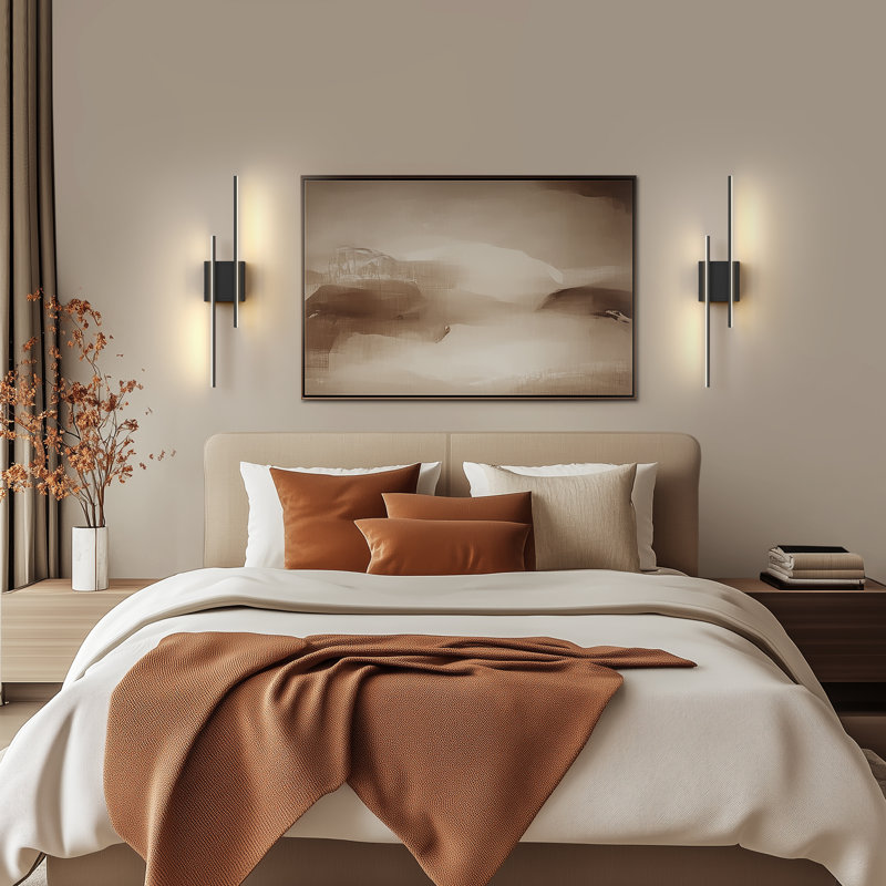Applique murale 24,4 po linéaire à DEL avec bras et applique murale, Matte Black