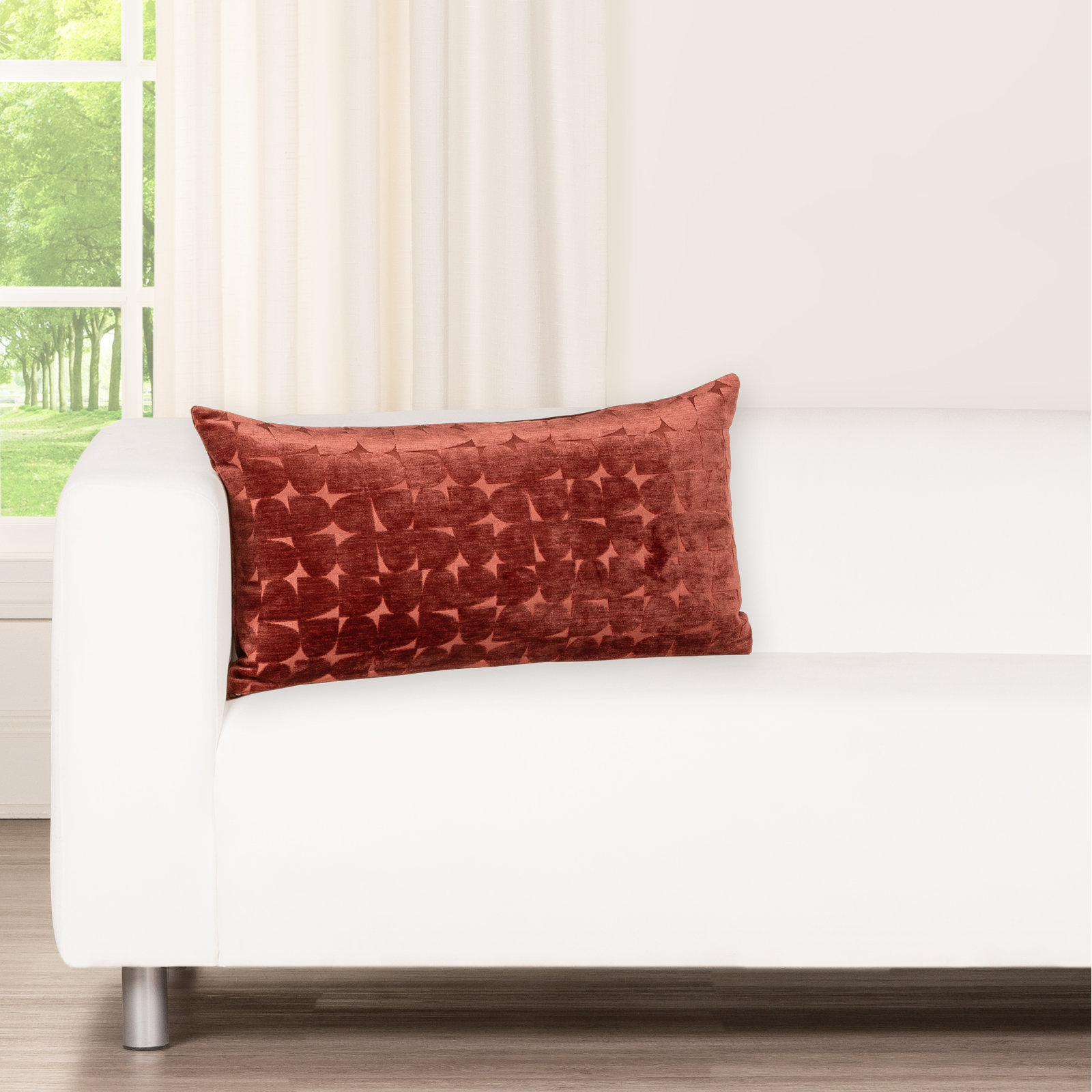 Gumdrop Throw Pillow, Feather, Rectangle 26"H x 14"W, Red