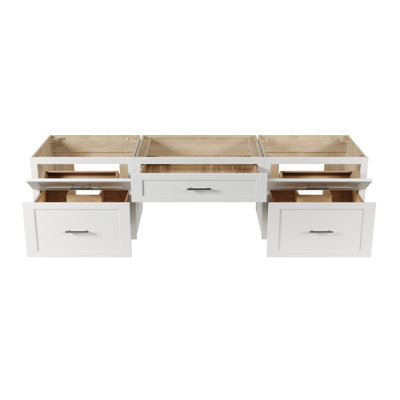 Disar 78" Floating Wall Mounted Double Bathroom Vanity With Desk  Without Top