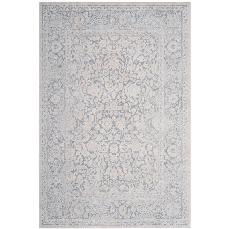 Tapis gris clair / crème Calidia, Rectangle de 6 pi x 9 pi