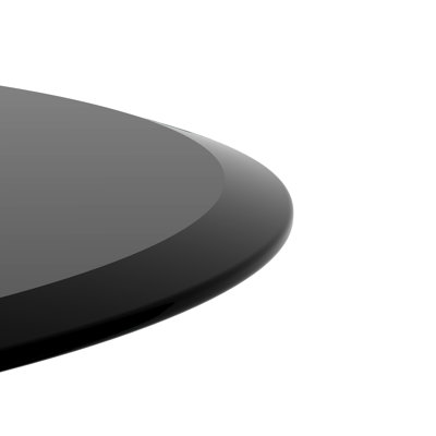 Plateau de table en verre trempé de 38,6 po - noir, 2/5 po d'épaisseur, biseauté et poli - parfait pour le bureau, le hall d'entrée, les tables de réunion, le plateau rond, 0,4 po à l'usure, la chaleur, la corrosion