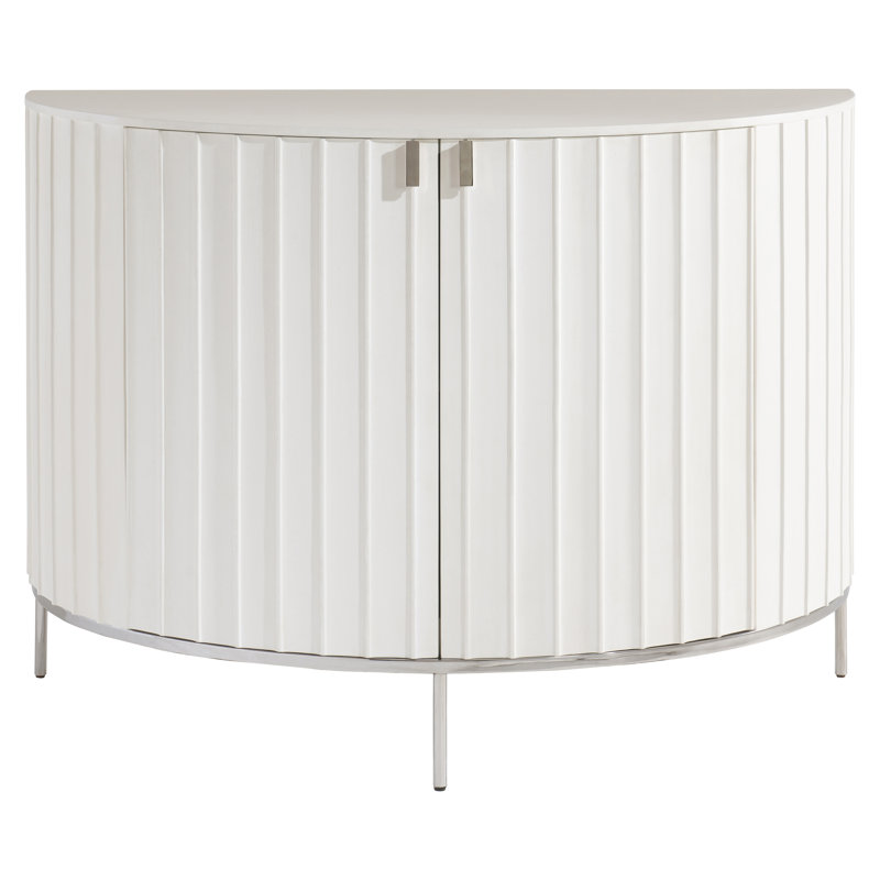 White Adobe Faux Stone Transitional Sideboard