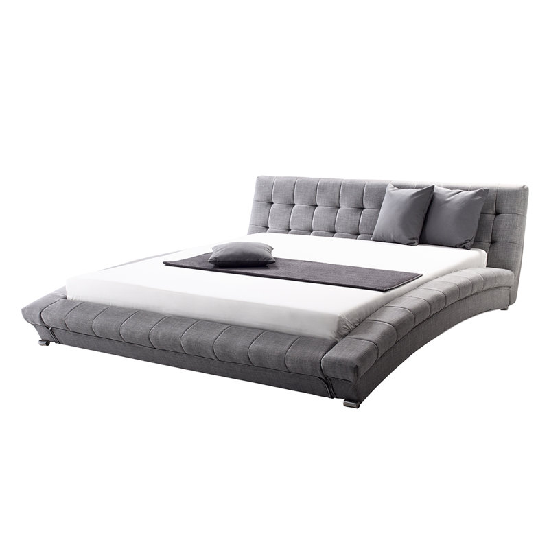 Upholstered Bed, Grey, 160 x 200cm