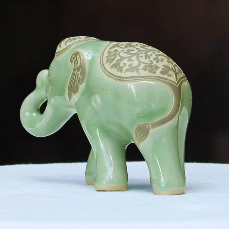 Prestigious Elephant sculpture, Olive Green
