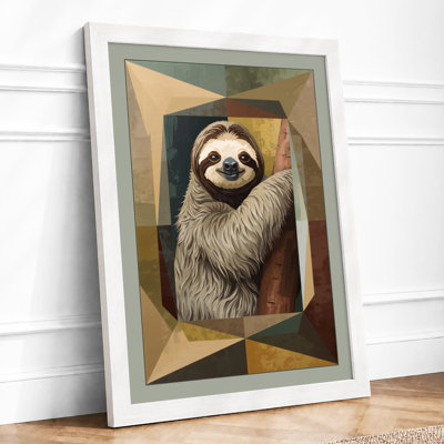 Sloth Portrait Eclectic - Framed Print