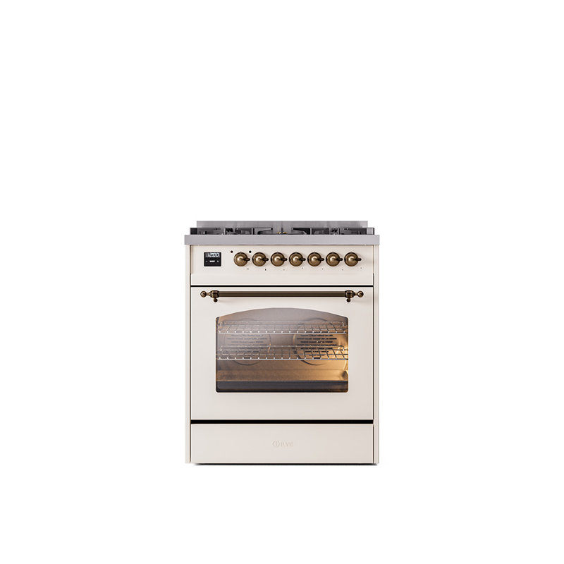 ILVE Nostalgie II 30 in Dual Fuel Range, Natural Gas, Blue Gray/Copper