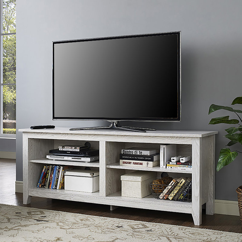 Sunbury Open Storage TV Stand, White Wash, 58"