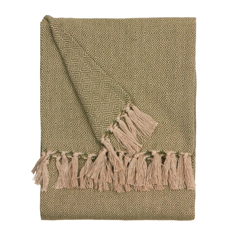 Dessa Machine Woven Throw Blanket, Green