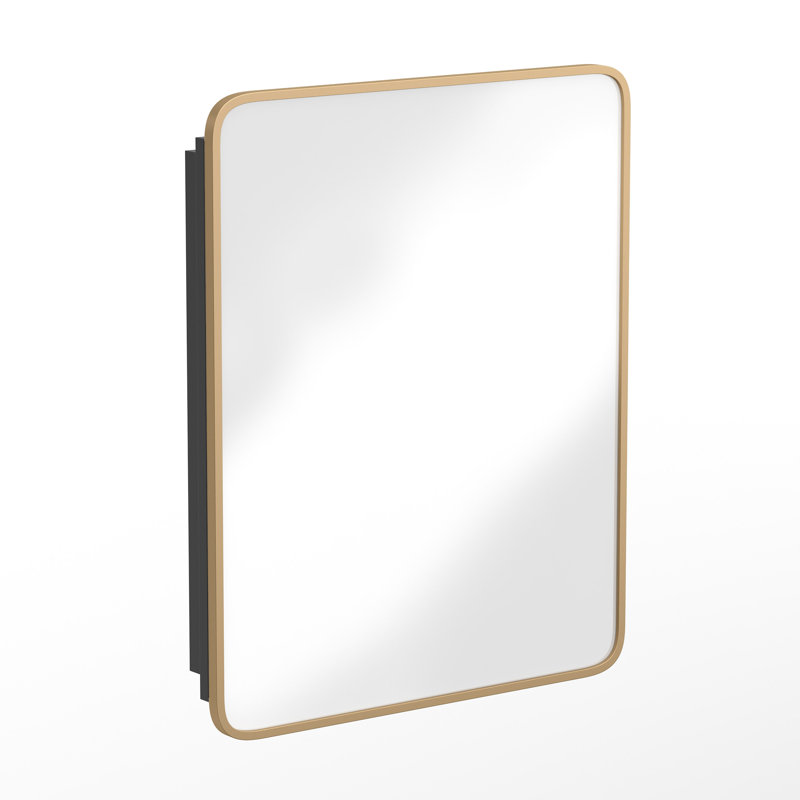 Armoire à pharmacie encastrée avec miroir biseauté, Or, H 29,75 po x l 24 po x P 4 po