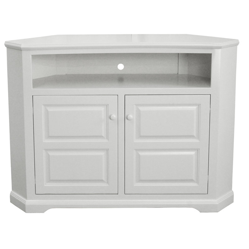 Inouye Unfinished Corner TV Stand for TVs up to 65", Bright White