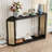 Console Table With Bottom Shelf And Rattan Side-2123520951