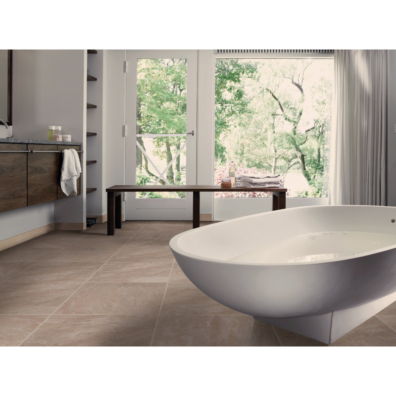Windsor 3 in. x 18 in. Polished Porcelain Bullnose Tile Trim, Sienna